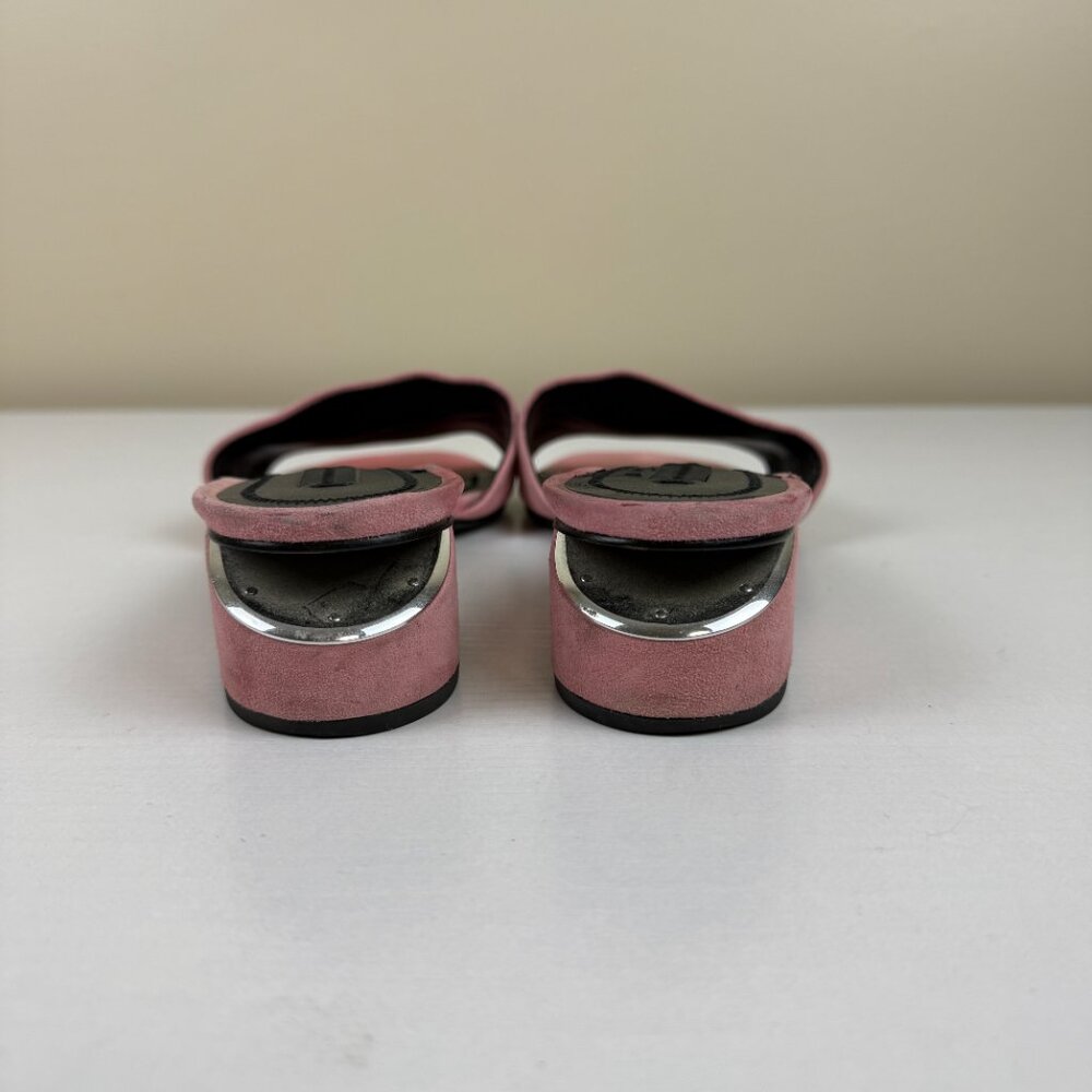 Alexander Wang Pink Suede Block Heel Slides - image 4